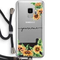 Zonnebloemen: Samsung Galaxy S9 Transparant Hoesje met koord