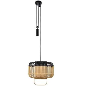 Forestier Bamboo square hanglamp small black