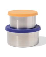 HEMA Snackboxjes Rvs Bruin-donkerblauw - 2 Stuks