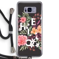 Hello in flowers: Samsung Galaxy S8 Plus Transparant Hoesje met koord Hello in flowers: Samsung Galaxy S8 Plus Transparant Hoesje met koord