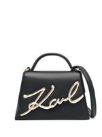 Karl Lagerfeld petit sac à bandoulière Signature en cuir - Noir - thumbnail