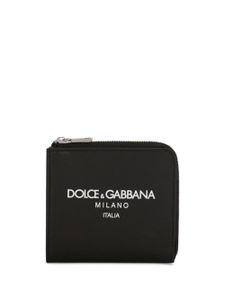 Dolce & Gabbana portefeuille zippé à logo imprimé - Noir