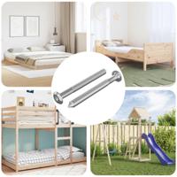 VidaXL Meubelschroeven 2 pcs zilver m6 x 60 mm staal