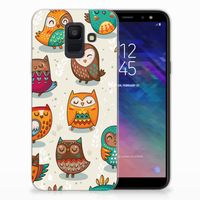 Samsung Galaxy A6 (2018) TPU Hoesje Vrolijke Uilen - thumbnail