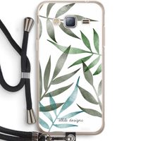 Tropical watercolor leaves: Samsung Galaxy J3 (2016) Transparant Hoesje met koord