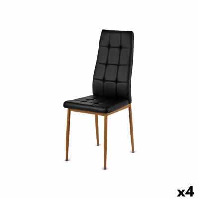 Keukenstoel Gift Decor Zwart Hout Polyurethaan Ijzer 42 x 51 x 97 cm (4 Stuks)