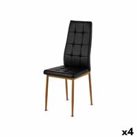 Keukenstoel Gift Decor Zwart Hout Polyurethaan Ijzer 42 x 51 x 97 cm (4 Stuks)