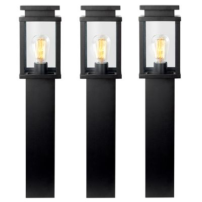 3x Jersey Tuinlamp Zwart 60cm met LED