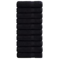 VidaXL Badhanddoeken solund 10 st 600 g/m² 70x140 cm zwart VidaXL Badhanddoeken solund 10 st 600 g/m² 70x140 cm zwart