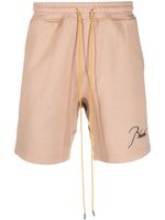 RHUDE short de sport à logo brodé - Tons neutres