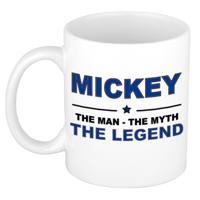 Mickey cadeau mok - man myth legend - naam koffiemok / beker - wit en blauw - 300 ml