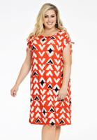 Yoek Jurk MIX PRINT | Rood | Maat 54/56