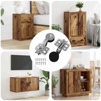 VidaXL Scharnier 2 pcs zilver 35 mm ijzer