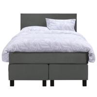 Leen Bakker - Boxspring Liv Egaal - 120x200 Cm - Vierkante Poot - Stof/Velvet - Grijs