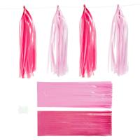 Creativ Company Tassels, afm 12x35 cm, roze, lichtrood, 12 stuk/ 1 doos