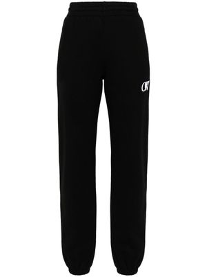 Off-White pantalon en coton à logo brodé - Noir
