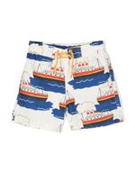 Mini Rodini short de bain à imprimé graphique - Blanc