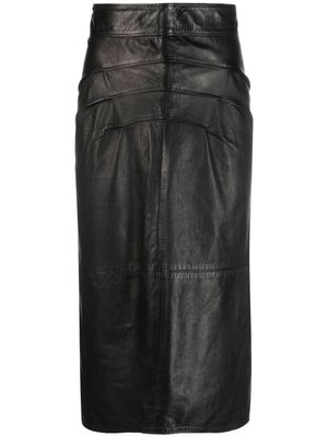 Versace Pre-Owned jupe crayon en cuir (années 1970) - Noir