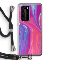 Paarse stroom: Huawei P40 Pro Transparant Hoesje met koord