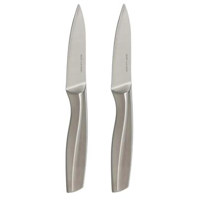 5Five snijmes/fruit/groente mes Precision - 2x stuks - RVS - zilver - 20 cm