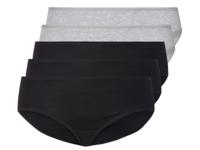 esmara 5 dames-slips (XXL (52/54), Zwart/grijs)