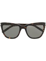 Saint Laurent Eyewear lunettes de soleil à monture oversize - Marron - thumbnail