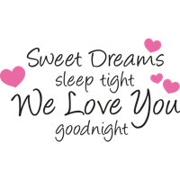 Sweet Dreams, hartjes - Muursticker