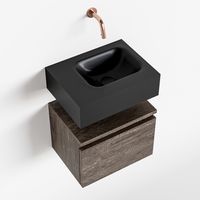Toiletmeubel Mondiaz Andor | 40 cm | Meubelkleur Dark brown | Lex vrijhangend wastafel Urban Rechts | Zonder kraangat