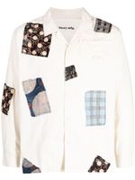 STORY mfg. chemise en coton Greetings à design patchwork - Tons neutres - thumbnail