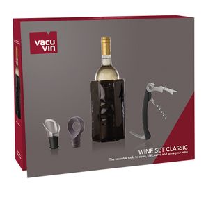 Vacu Vin Wijnset Classic - Zwart - 4 delige set