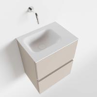 Toiletmeubel Mondiaz Ada | 40 cm | Meubelkleur Linen | Lex wastafel Talc Rechts | Zonder kraangat
