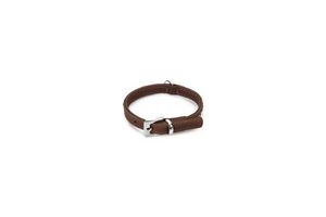 Beeztees buffalo - halsband hond - leer - bruin - 27 cm x 10 mm