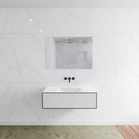 MONDIAZ LAGOM 100 badmeubel solid surface urban 1 lade CLOUD midden 0 kraangaten - thumbnail