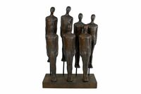 Sculptuur "Group" bruin polystone 30x12x43,5cm
