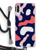 Memphis Shapes Pink: Samsung Galaxy A70 Transparant Hoesje met koord