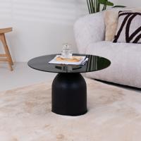 Brix Ronde Salontafel 'Isa' Glas en staal, 70cm