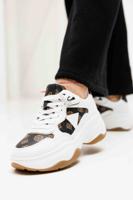 Guess Runner Happy Sneakers Dames Wit - Maat 37 - Kleur: WitBruin | Soccerfanshop