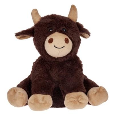Deurstopper koe - 1 kilo - donkerbruin - polyester - 24 cm - dieren thema deurstoppers