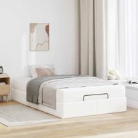 Bedframe met matras Zuiverwit 120 x 200 cm Kunstleer