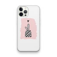 Zwart-wit cactus: iPhone 12 Pro Transparant Hoesje