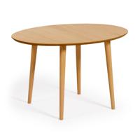 Kave Home Uitschuifbare Ovale Eettafel 'Oqui' 120 - 200 x 90cm, kleur Eiken Naturel
