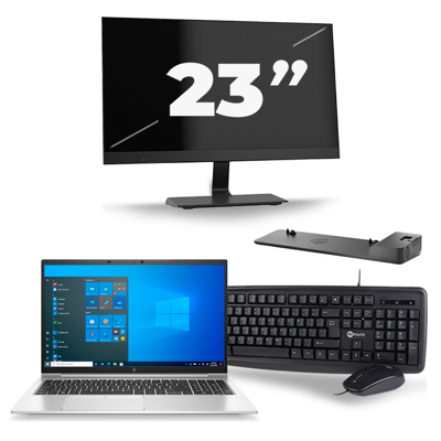 HP EliteBook 850 G8 - Intel Core i5-11e Generatie - 15 inch - 16GB RAM - 256GB SSD - Windows 11 + 1x 23 inch Monitor