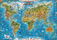 Kinderwereldkaart 93 Wereldkaart voor kinderen, 140 x 100 cm | Dino's Maps - thumbnail