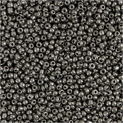 Creativ Company Rocailles, d 1,7 mm, afm 15/0, gatgrootte 0,5-0,8 mm, grey metal, 25 gr/ 1 doos