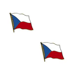 Pin speldje broche - 2x - Vlag Tsjechie - 20 mm - blazer revers pin - landen decoraties