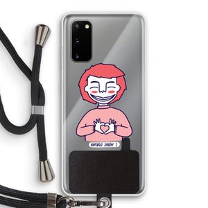 Hartje: Samsung Galaxy S20 Transparant Hoesje met koord