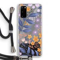 Flowers with blue leaves: Samsung Galaxy S20 Transparant Hoesje met koord