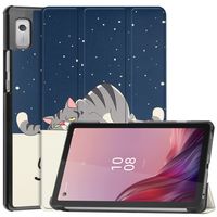 Lunso - Lenovo Tab M9 (9 inch) - Tri-Fold Bookcase hoes - Lazy Cat