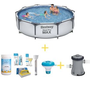 Bestway Zwembad - Steel Pro MAX - 305 x 76 cm - Inclusief WAYS Onderhoudspakke & Filterpomp