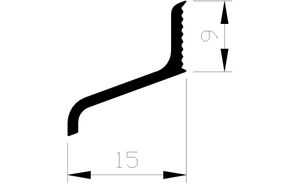 Lekdorpelprofiel 15x9mm Alubrute (5mtr)